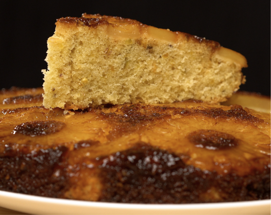 torta capovolta ananas e pistacchio